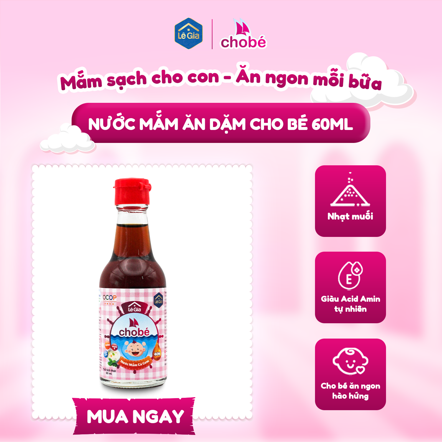 Nước mắm Lê Gia cho bé ăn dặm 60ml0