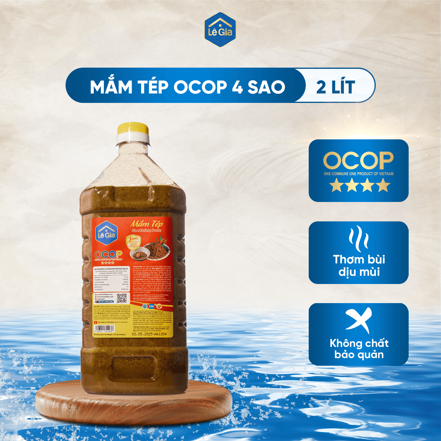 Mắm tép can 2L NHỰA PET0