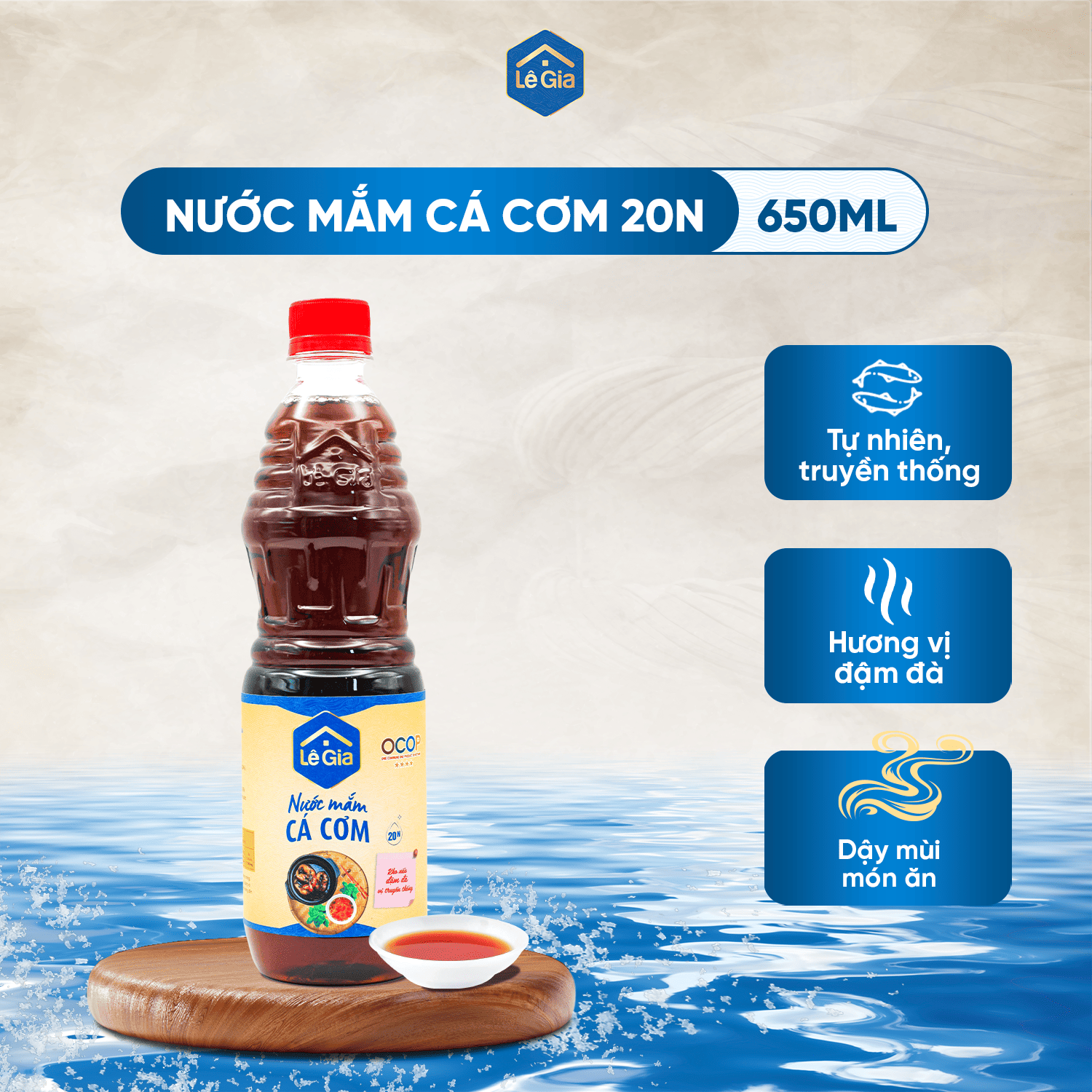 Nước mắm cá cơm Lê Gia 650ml – OCOP 4 sao0