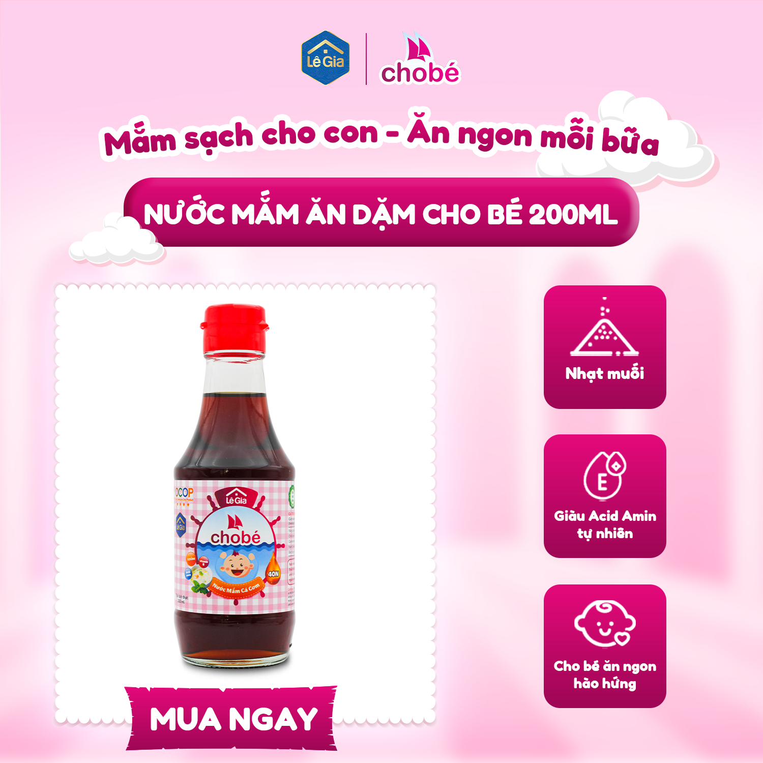 Nước mắm Lê Gia cho bé ăn dặm 200ml0