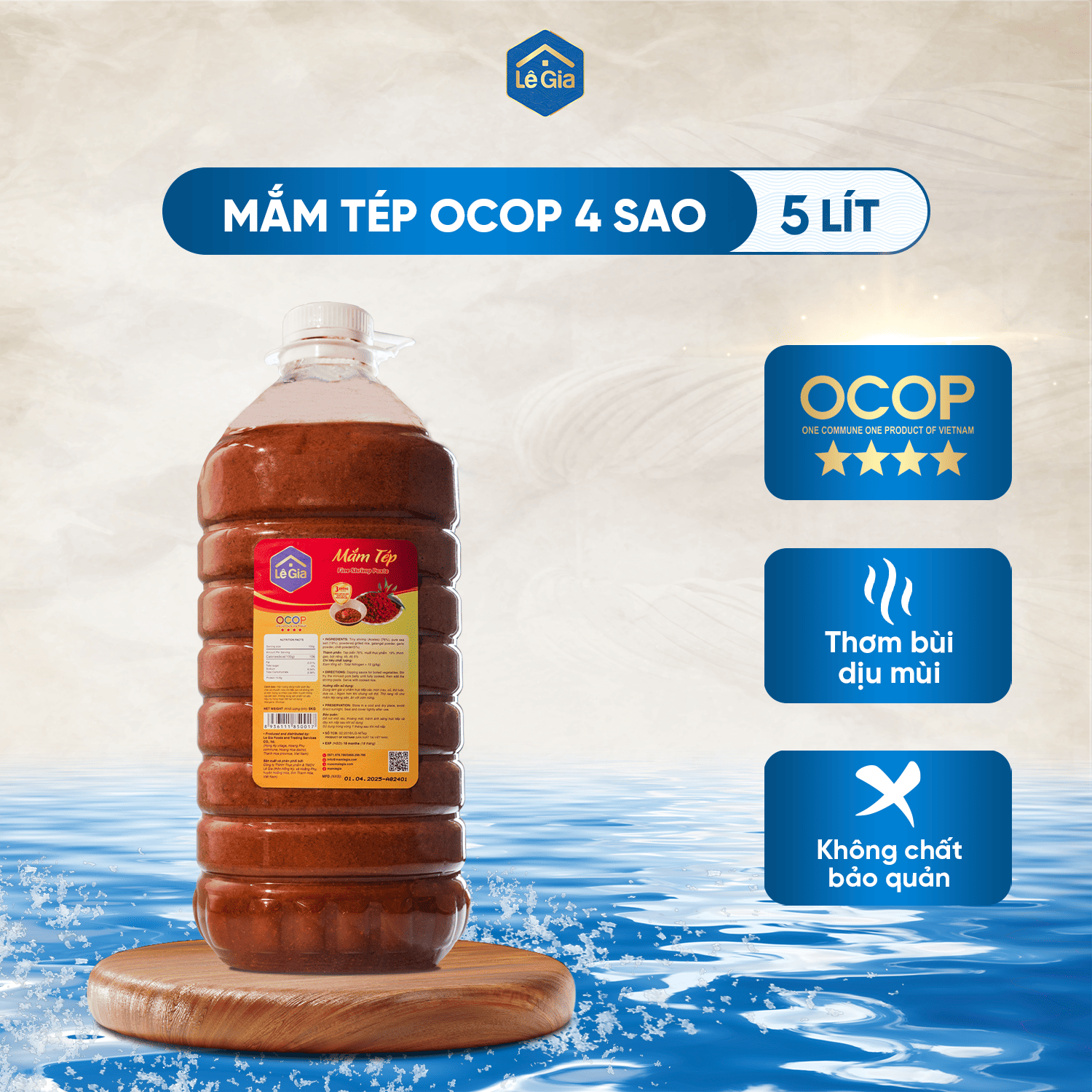 Mắm tép can 4,8L NHỰA PET0