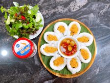 BÁNH CUỐN HOA VỚI RUỐC TÉP LÊ GIA CHO BỮA SÁNG