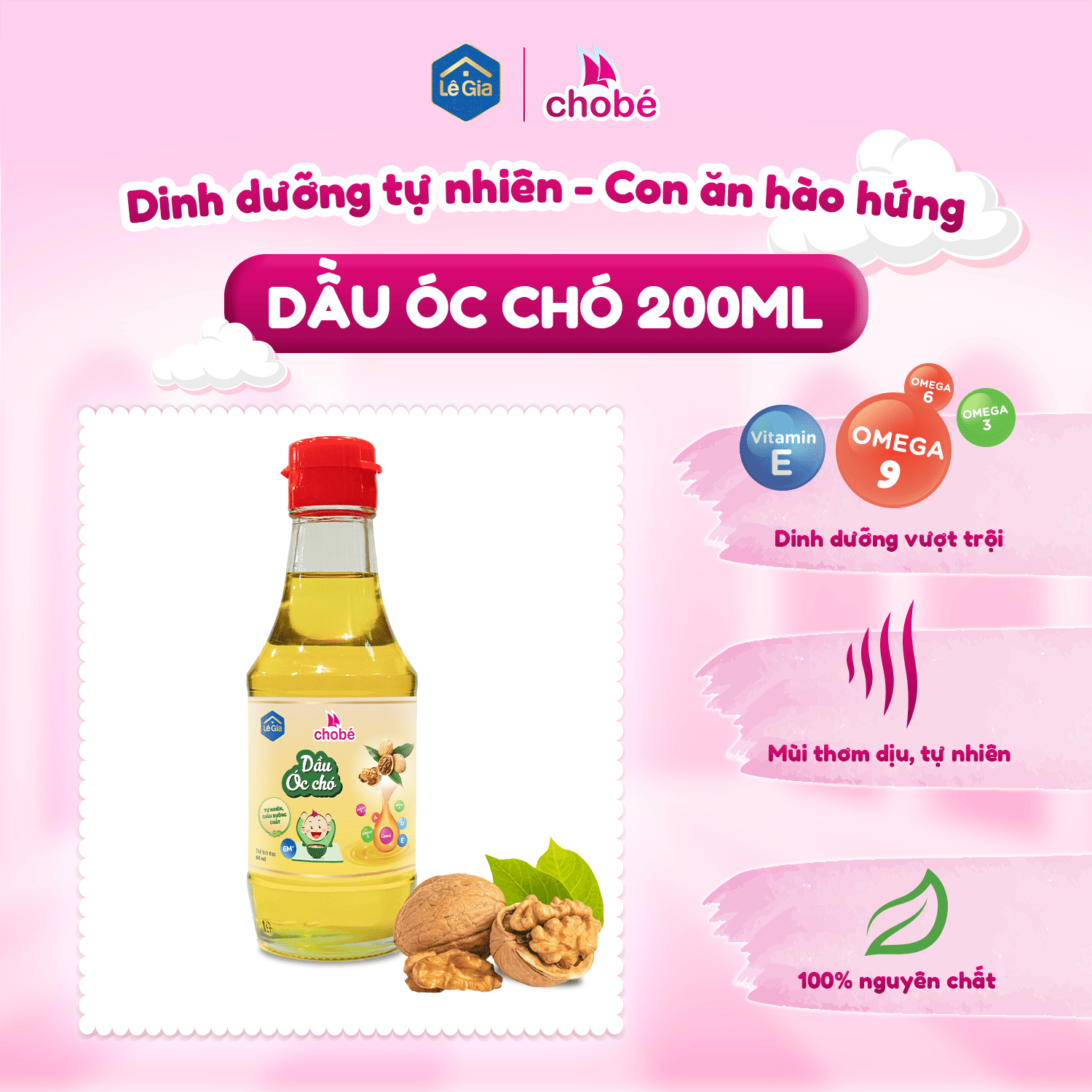 DẦU ÓC CHÓ ĂN DẶM CHO BÉ 200ML0