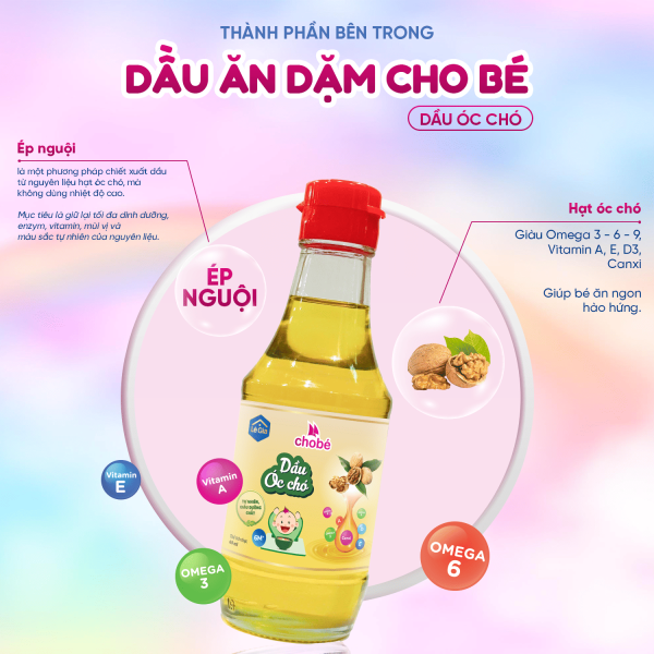 DẦU ÓC CHÓ ĂN DẶM CHO BÉ 200ML