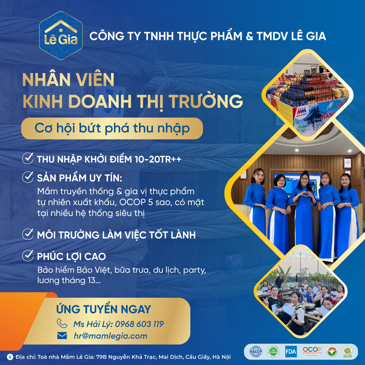 NHÂN VIÊN KINH DOANH THỊ TRƯỜNG KHU VỰC HAI BÀ TRƯNG – HOÀNG MAI