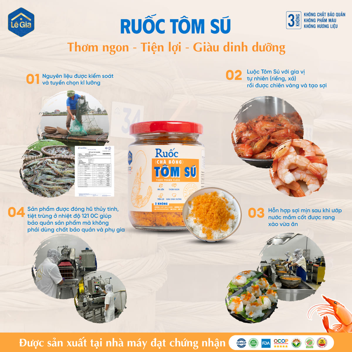 KHÁM PHÁ QUY TRÌNH LÀM RUỐC TÔM SÚ LÊ GIA
