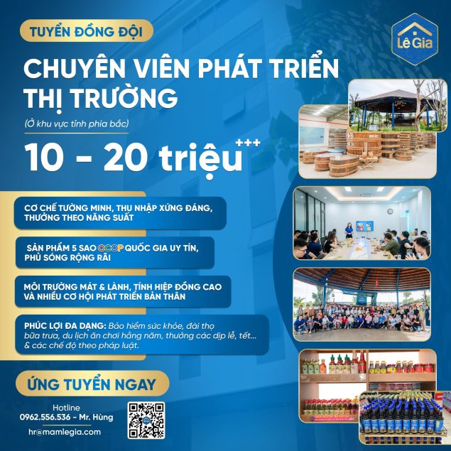 TUYỂN DỤNG CHUYÊN VIÊN PHÁT TRIỂN THỊ TRƯỜNG