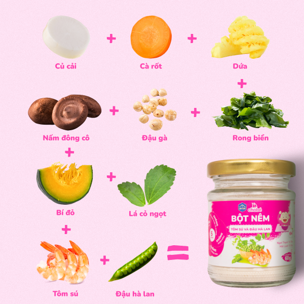 BỘT NÊM VỊ TÔM SÚ VÀ ĐẬU HÀ LAN HŨ 60g