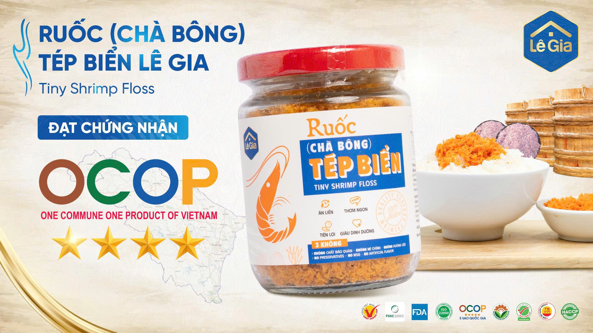 RUỐC TÉP BIỂN LÊ GIA ĐẠT CHỨNG NHẬN OCOP 4 SAO