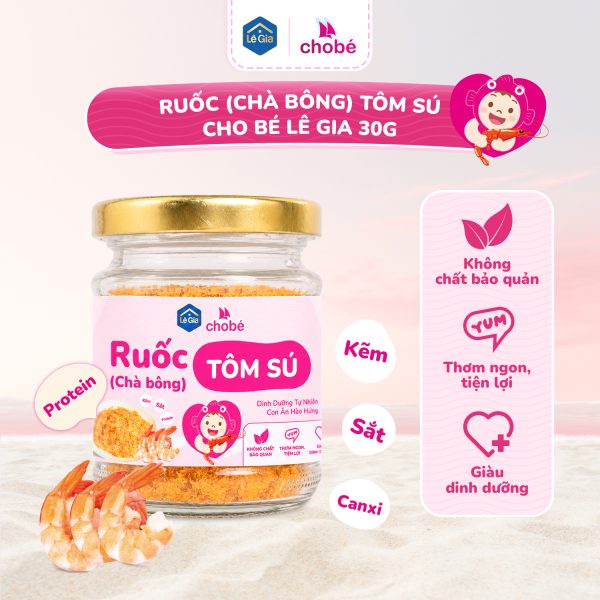 Ruốc (chà bông) tôm sú cho bé – Lê Gia 30g